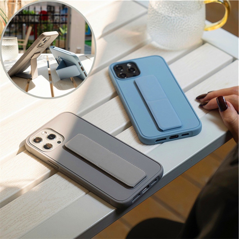 Soft case silikon dengan bracket magnetik Untuk iphone 14 13 pro max 12 12pro 11 pro max Xs max X 12 mini