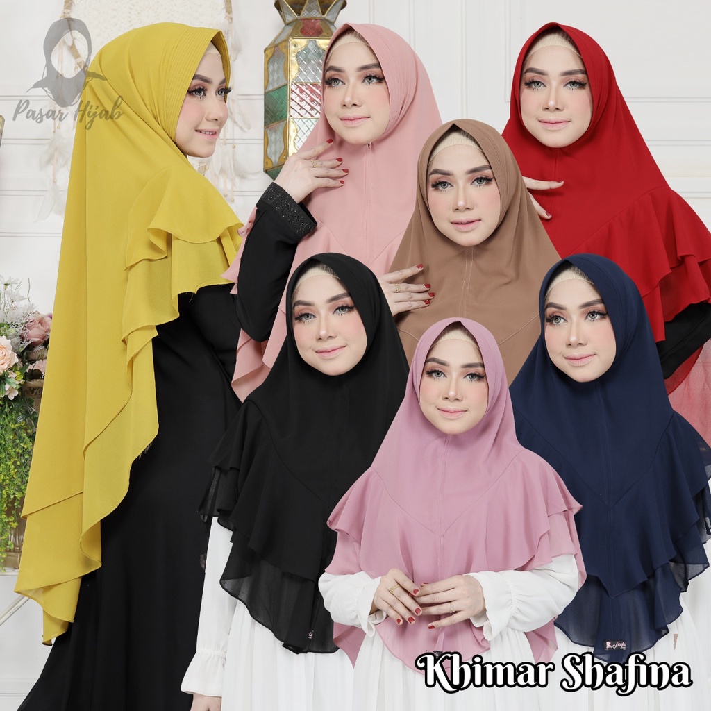 Khimar Shafina Ceruty Babydoll Original By Nayla Hijab Kerudung Ceruty Jumbo Pasar Hija'b