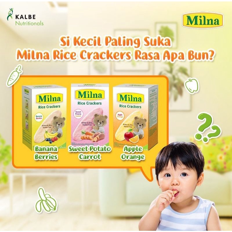 Milna Rice Cracker 8+ Box/ Cemilan bayi - 20gr