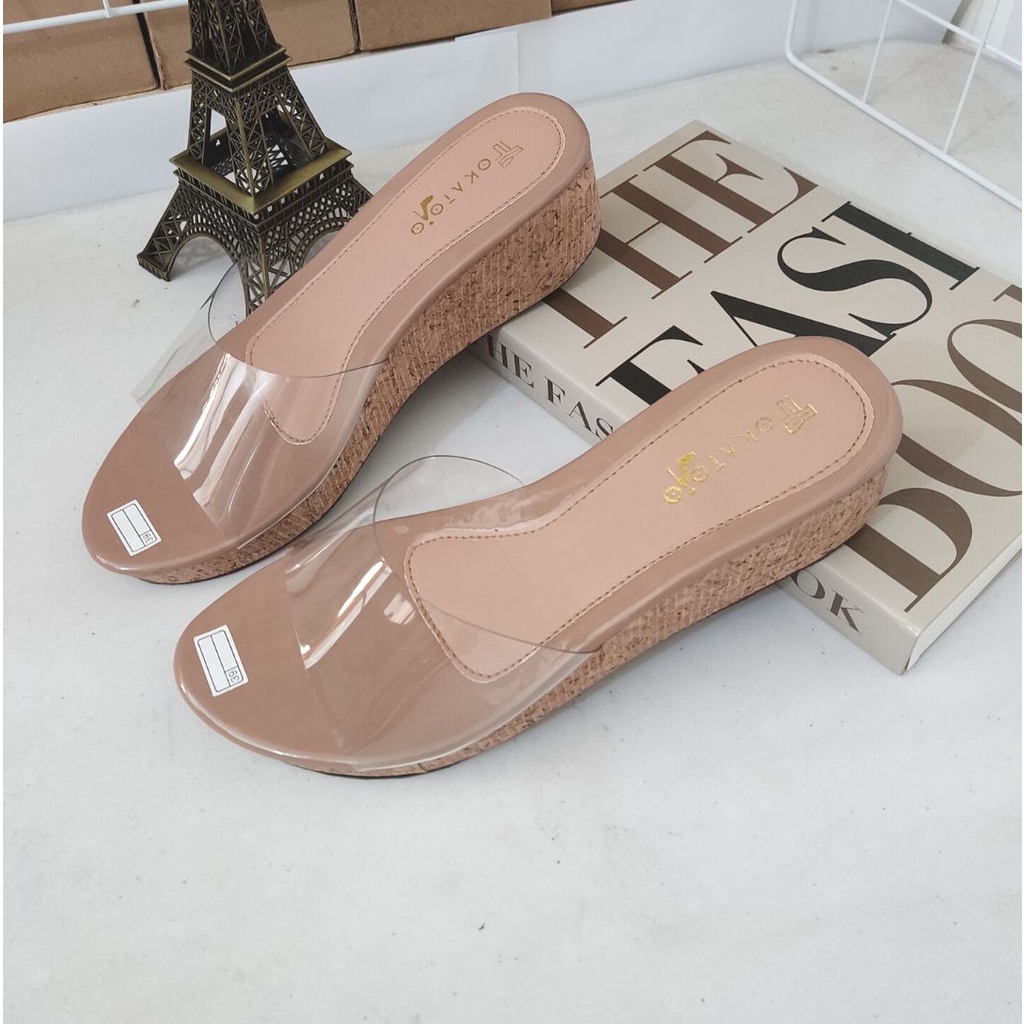 Sandal mika premium hak 5 cm terbaru sandal wedges wanita terbaru sandal wanita cassual kekinian sandal wedges wanita termurah original