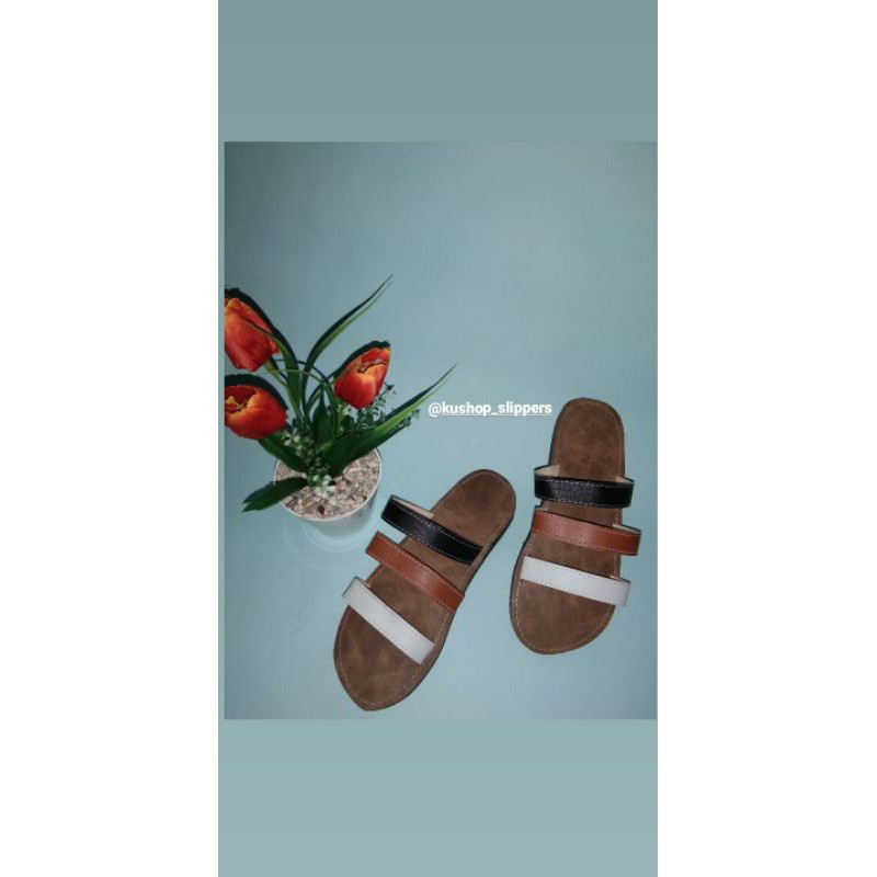SandalBan3Putih,Coklat,Hitam