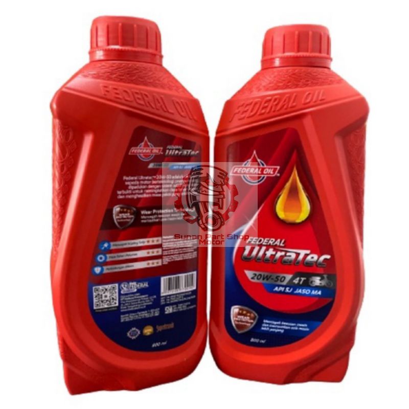 Oli Mesin Motor Federal Ultratec 800ml SAE 20W-50 Dijamin Original Resmi