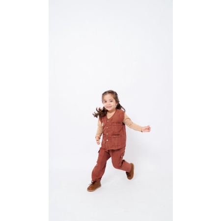 OUTDOOR SET - Promo 10.10 Setelan Anak Zookeeper Kostum Baju Bayi Vest Hiking Trekking Kids Cewek Cowok Perempuan Laki Rompi Cargo Bagus Murah 1-4 Thn