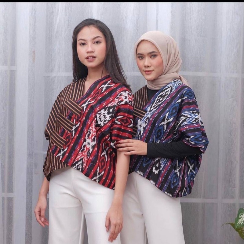 CROP TOP ETNIK MODEL OVER SIZE ATASAN TENUN BLUS KANTOR ATASAN SONGKET OUTER TENUN Baju Batik Wanita Atasan Blus/Murah Baju kekinian Atasan Wanita Terbaru Adem New Modern Seragam Pesta Resepsi Kantor Kerja Dinas.