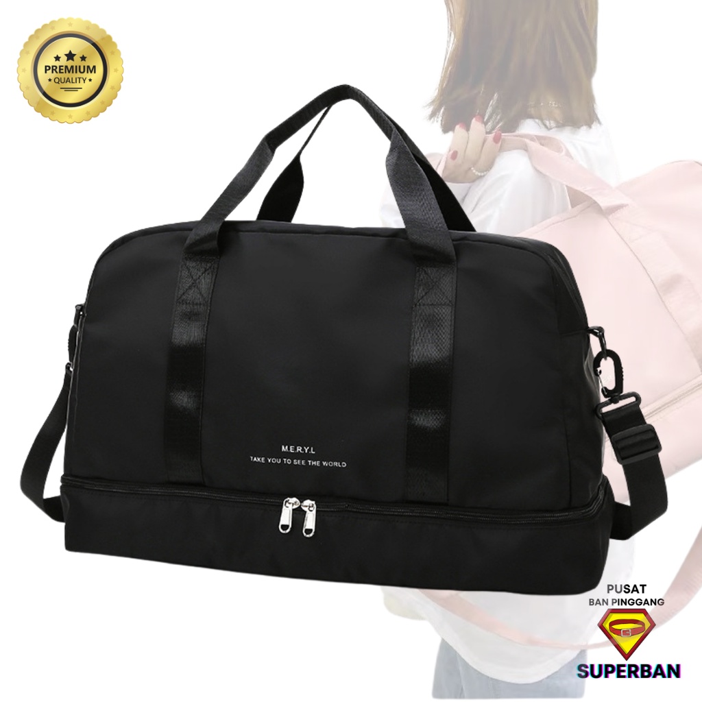 TAS DUFFEL GYM OLAHRAGA KERJA TRAVEL MERYL BESAR BIG SIZE ANTI AIR MUAT BANYAK OUTDOOR - SUPERBAN