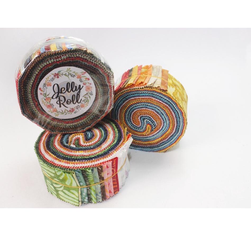 LANGSUNG KIRIM.. PRECUT QUILTING JELLY ROLL PATCHWORK QUILT PERCA BATIK AM