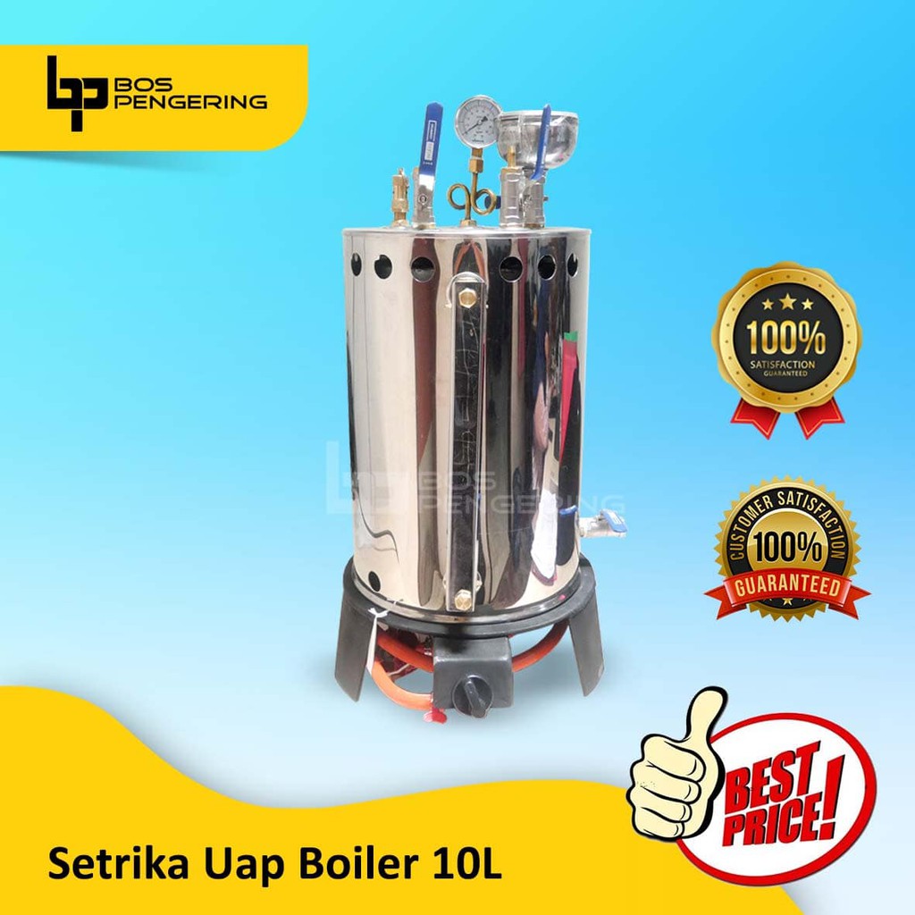 Setrika uap Boiler Laundry kapasitas 10 liter Merk Bos Pengering