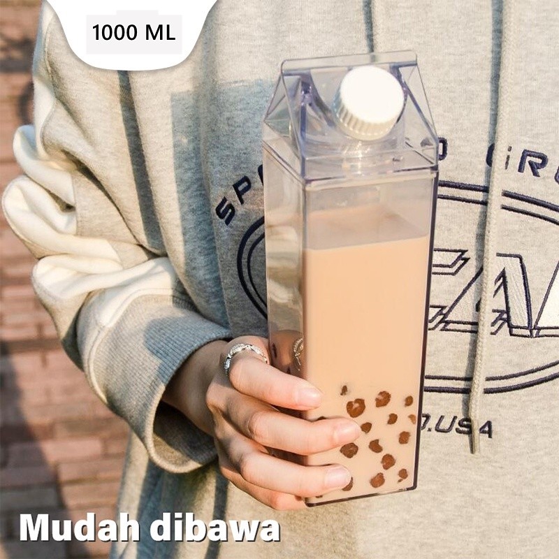 Botol Kulkas Transparent Botol minum Susu Karakter 1000ml dan 500ml - 1000ml, Milkcow