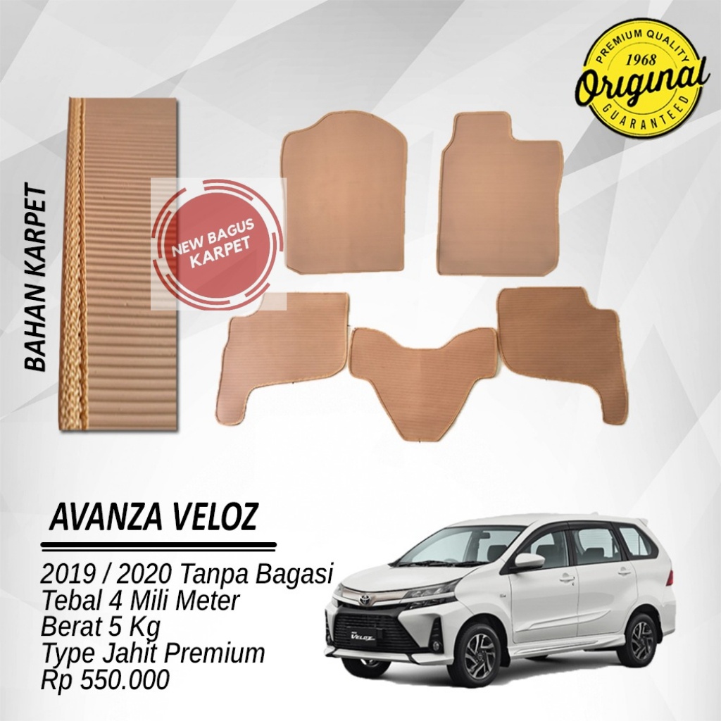 Karpet mobil Tanpa Bagasi AVANZA VELOZ 2019/2021