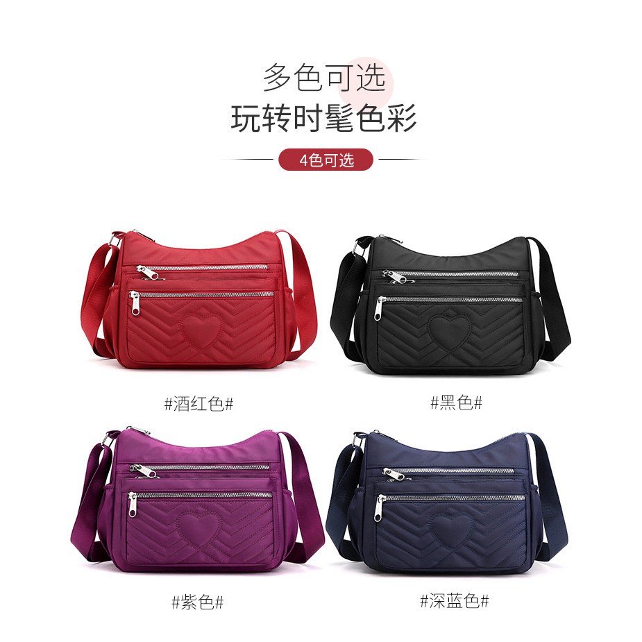 tas selempang wanita shouder bag waterproof import nylon Import Nj50