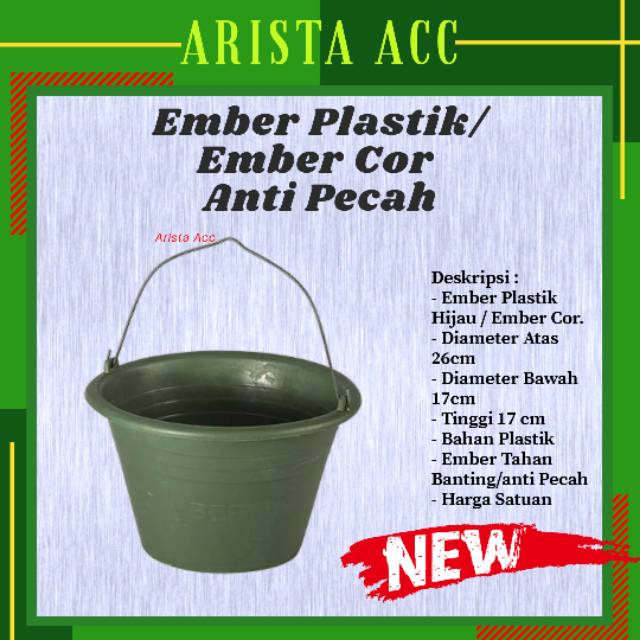 Ember Plastik Hijau | Ember Cor Anti Pecah | Ember Bangunan Tahan Banting lentur Elastis