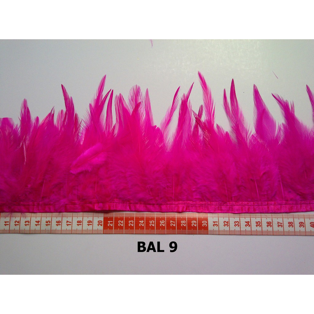 (1 yard) Bulu Ayam Lancip Shocking pink BAL 9 | Toko Bahan Craft | Ikeya Pusat Pita