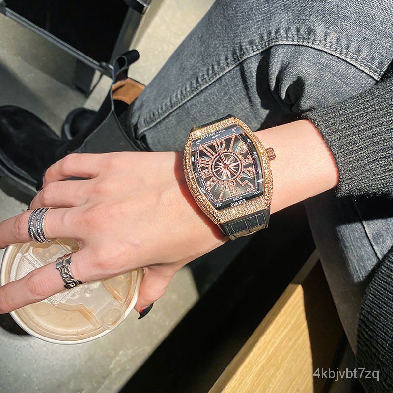 RichardfmFrank Menonton Wanita Tong Anggur Muller Starry Diamond Pasangan Watch Pair Watch Jam Tanga