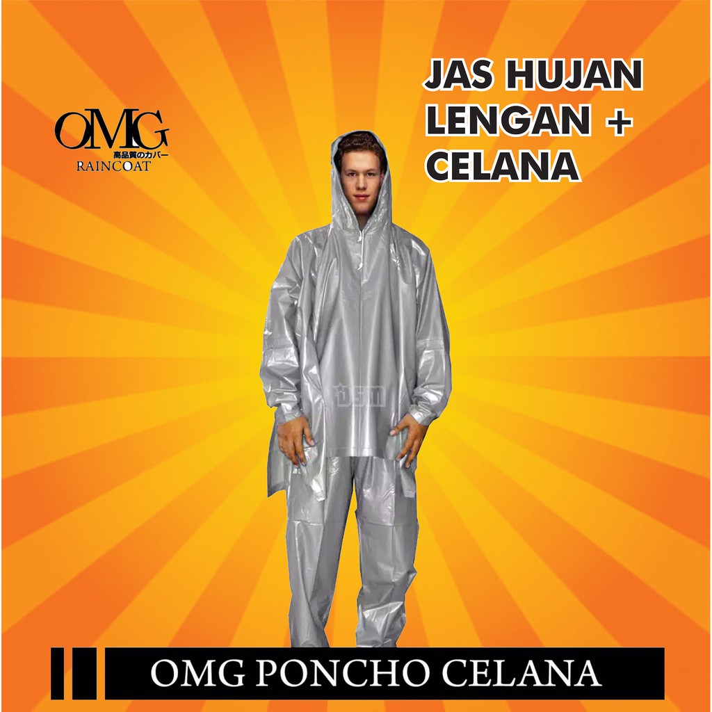 JAS HUJAN MANTEL PONCHO LENGAN CELANA - JAS HUJAN JUBAH PRIA WANITA LENGAN CELANA - JAS HUJAN OMG