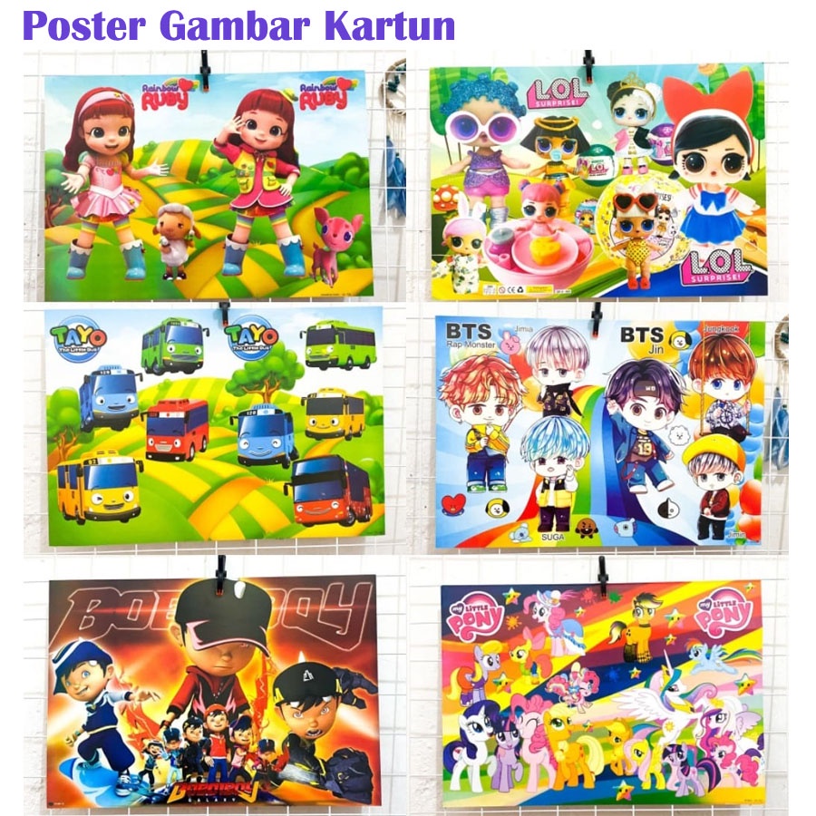 Poster Bergambar Kartun Dekorasi Kamar Anak Murah