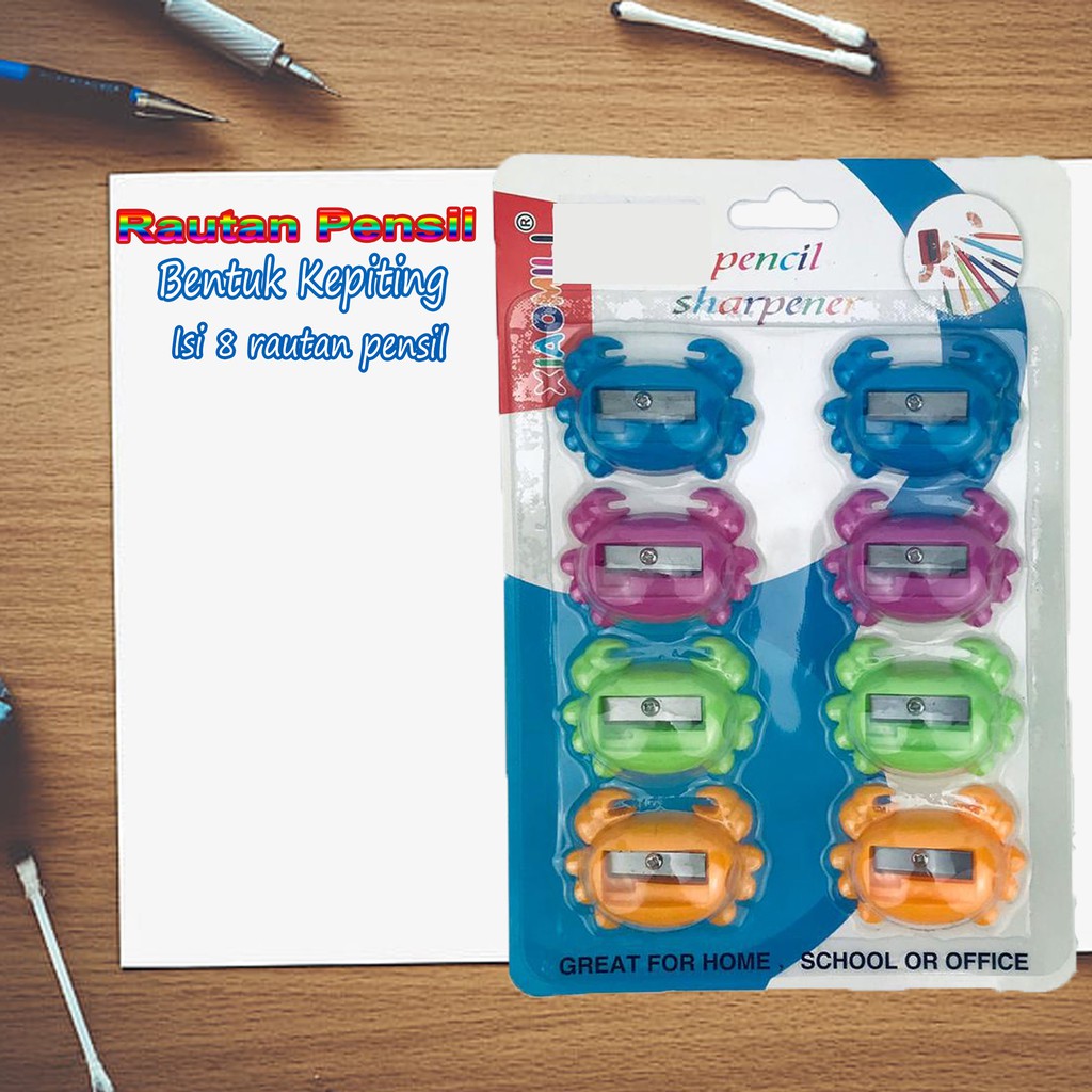 

Xiaomili / Rautan Pensil Karakter / Rautan Bentuk Kepiting / isi 8pcs