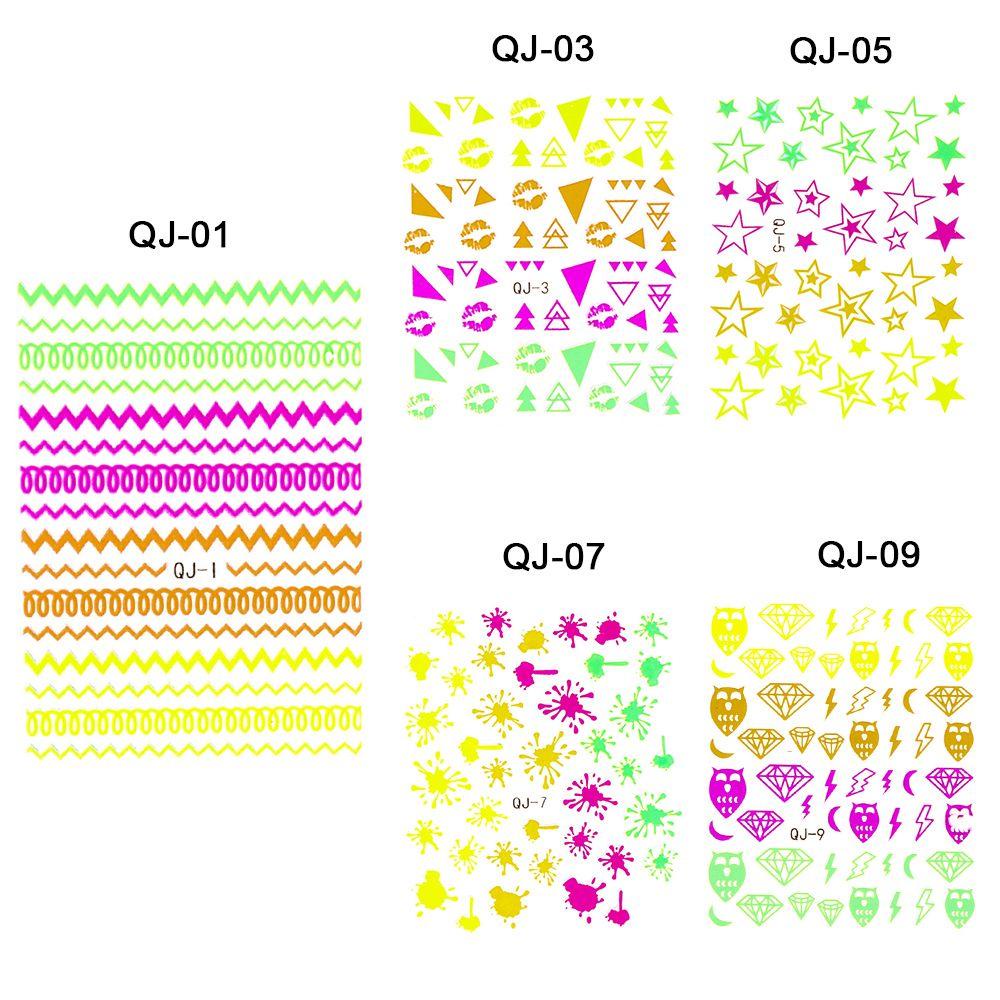 Preva Halloween Stiker Kuku Kecantikan Glow In Dark Manicure Luminous Nail Decal