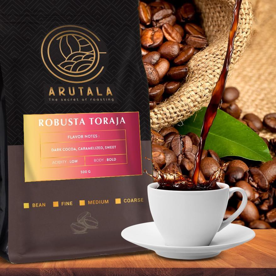 

Kirim LANGSUNG ❀ ARUTALA Kopi Toraja Rantebua Robusta Coffee 500 Gram*