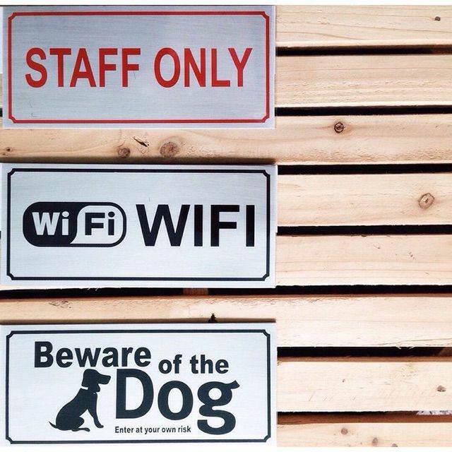 Sign/Plat Aluminium/TANDA WIFI/Staff only/ Beware of Dog (Anjing Galak)