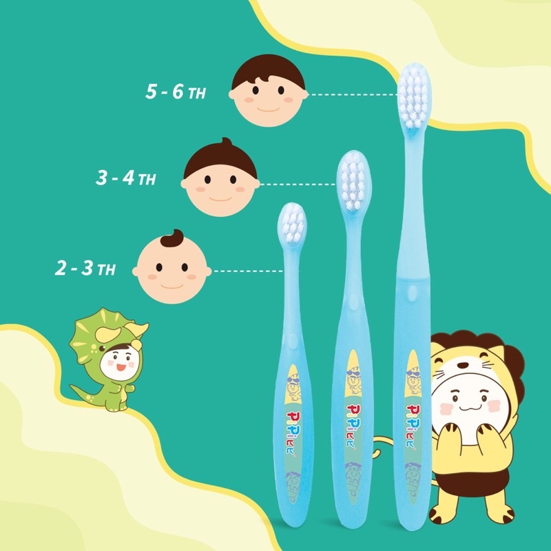 Bagus PiPi Kids Set Toothbrush Bagus Sikat Gigi Silicone Anak isi 3pc