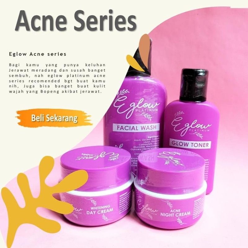 CREAM E GLOW / E GLOW SKINCARE / PEMUTIH WAJAH / PAKET CREAM E GLOW