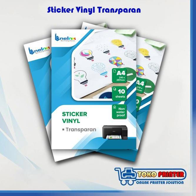 

Sticker Vinyl Inkjet A4 Transparan - Tembus pandang - Bening SnR //Discount