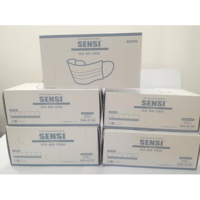 Terbaru Sensi Masker Koyo Sensi Masker Mulut 3Ply Earloop Masker Debu Garansi