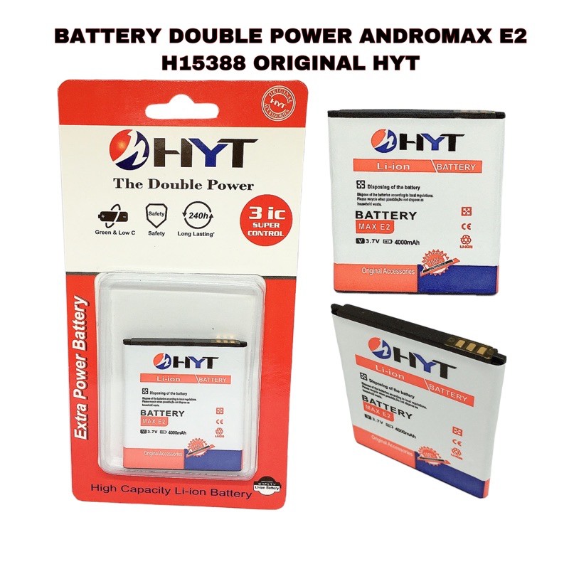 BATERAI BATTERY DOUBLE POWER ANDROMAX E2 H15388 ORIGINAL HYT