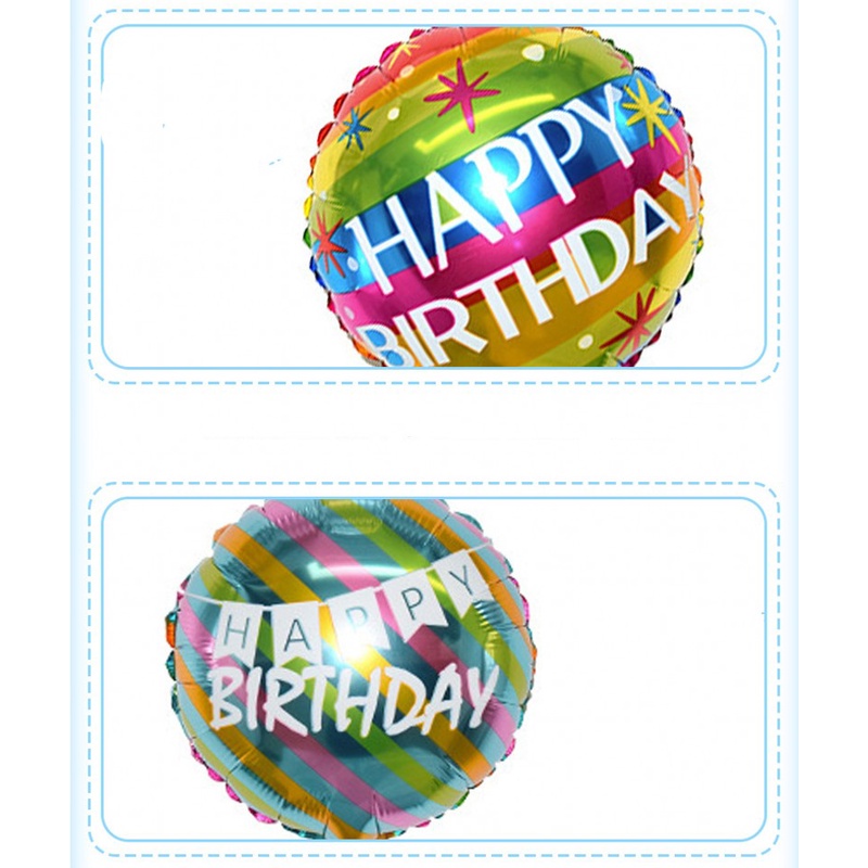 1 Pc Pack 10 Inch Round Happy Birthday Letter Aluminum Foil Balloons