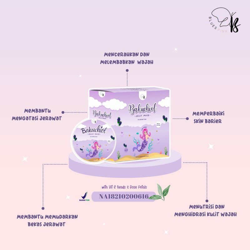 (FREE GIFT) BLUESPINK JELLY MASK BPOM BAKUCHIOL WITH PETALS &amp; VIT E