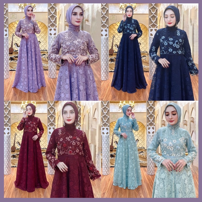 Gamis Pesta Dress Turki Gaun Mewah Original By JS Collection Premium