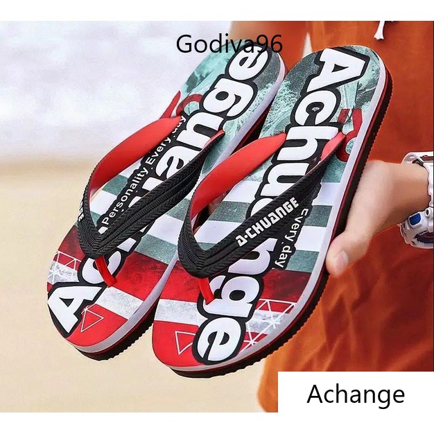 Godiva96 - SANDAL JEPIT PRIA LOKAL MOTIF ACHANGE / ACHANGE MEDAN