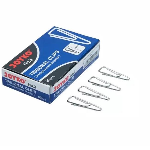 

Big Sale - 10 pcs Paper Clip No 3 Joyko / Triagonal Clip Kertas Joyko !!