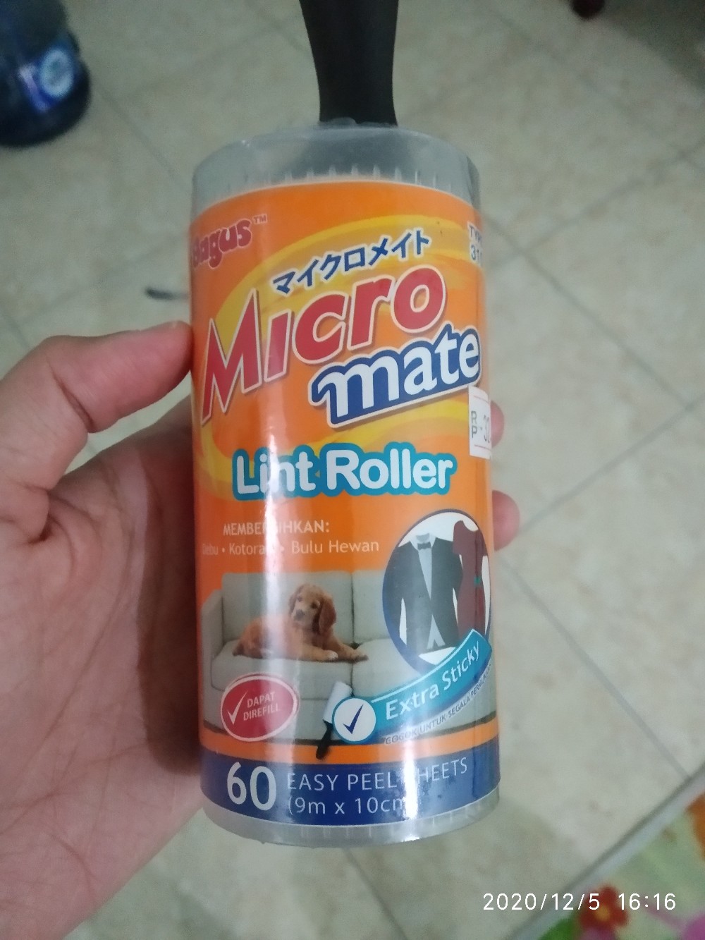 Bagus W-22310 Lint Roller Cap Tipe 310 Pembersih Bulu, Debu, Rambut Yg Rontok