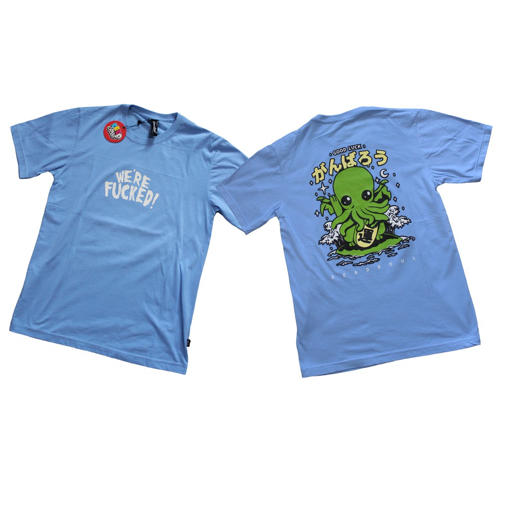 KAOS TSHIRT PRIA WANITA DEADSOUL BIRU A9