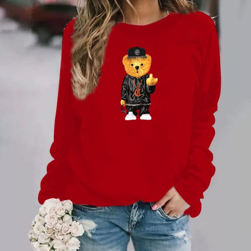 baju lengan Panjang METAL TEDDY BEAR Wanita unggulan kaos Distro keren dan Trendy / kaos terlaris