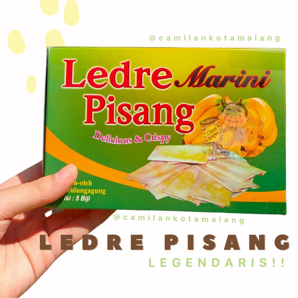 LEDRE PISANG MARINI / LEDRE PISANG JADUL / JAJANAN TRADISIONAL KHAS JAWA TIMUR (DALAM BOX ISI 5PCS)