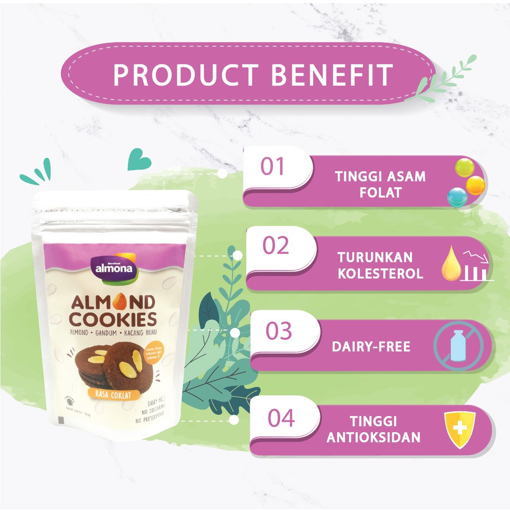 ALMONA ALMOND COOKIES BUSUI FRIENDLY | KACANG HIJAU GANDUM SNACK CEMILAN DIET SEHAT