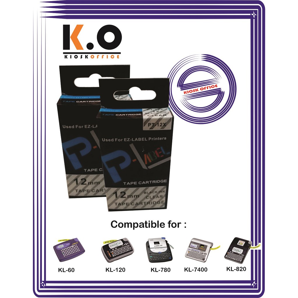 

Pita Label Tape Printer Casio 12mm Warna Clear