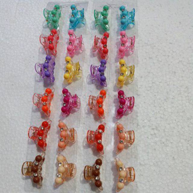 Jepit poni mutiara 12 pcs