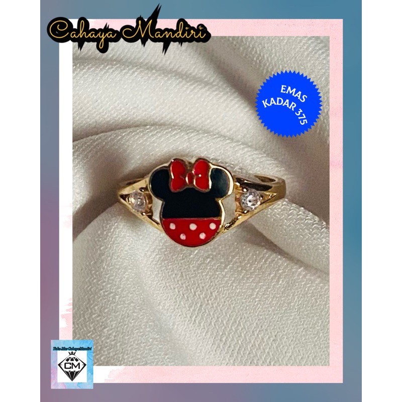 Cincin Anak Emas Mickey Mouse 375 (8K) Berat +/- 1,2 Gram