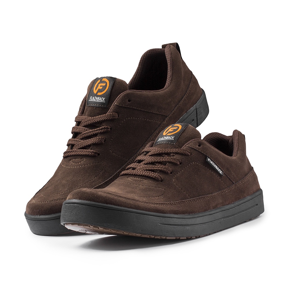 CHARLES BLACK |ManNeedMe x FLAZHBACK| Sepatu Sneakers Pria Casual Shoes ORIGINAL-Dark Brown