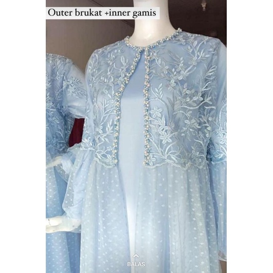 Alsava - Dress tille polka mix brocade bordir / tile polkadot furing maxmara