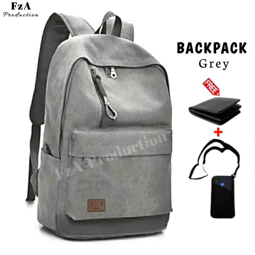 Tas Ransel Gendong Laptop Distro Sekolah Kuliah Pria Wanita Murah Original GRATIS Dompet Sakko HP