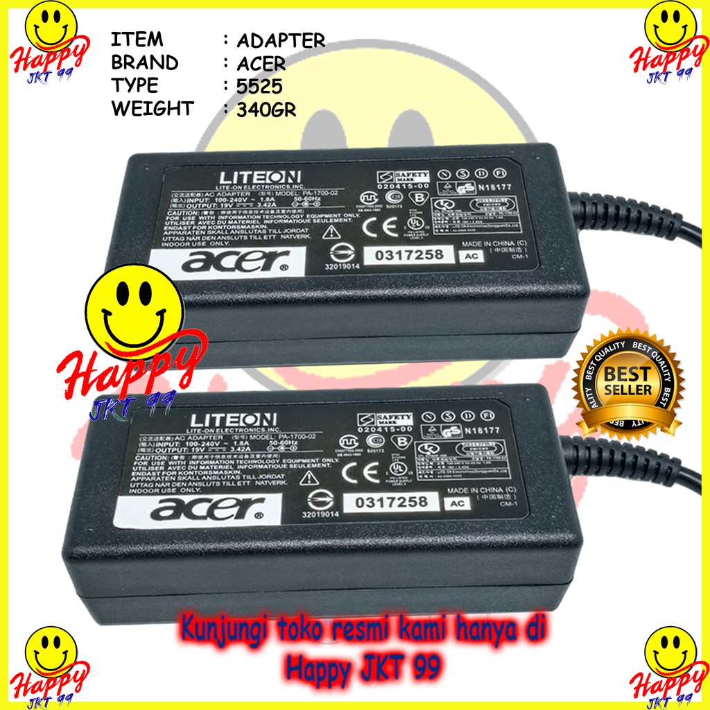 [ HAPPY JKT 99 ] ADAPTOR CHARGER LAPTOP ACER ASPIRE E1-470 E5-471 E5-411G E5-411