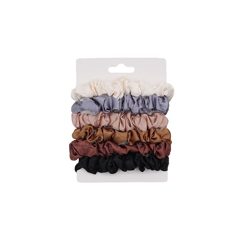 【Ready stock】COD ✨ 1 Set 6pcs/Ikat Rambut korea scrunchie polos Ponytail Scrunchie Kain Satin Sutra Elastis Tali Rambut praktis murah COD