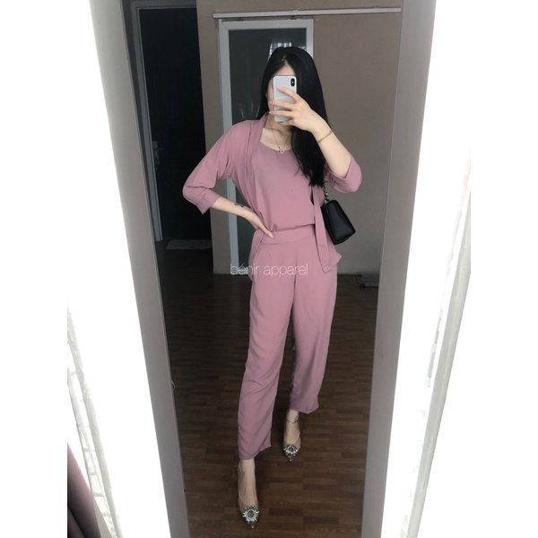 Novela set pants benir apparel-soft pink