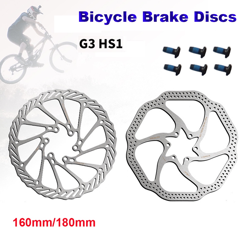 QUINTON Mountain Bike Disc Brake Road MTB G3 HS1 Disk Brake Stainless Steel 6 Bolt Bicycle Parts Threaded 160mm 180mm Rotor Brake Pad