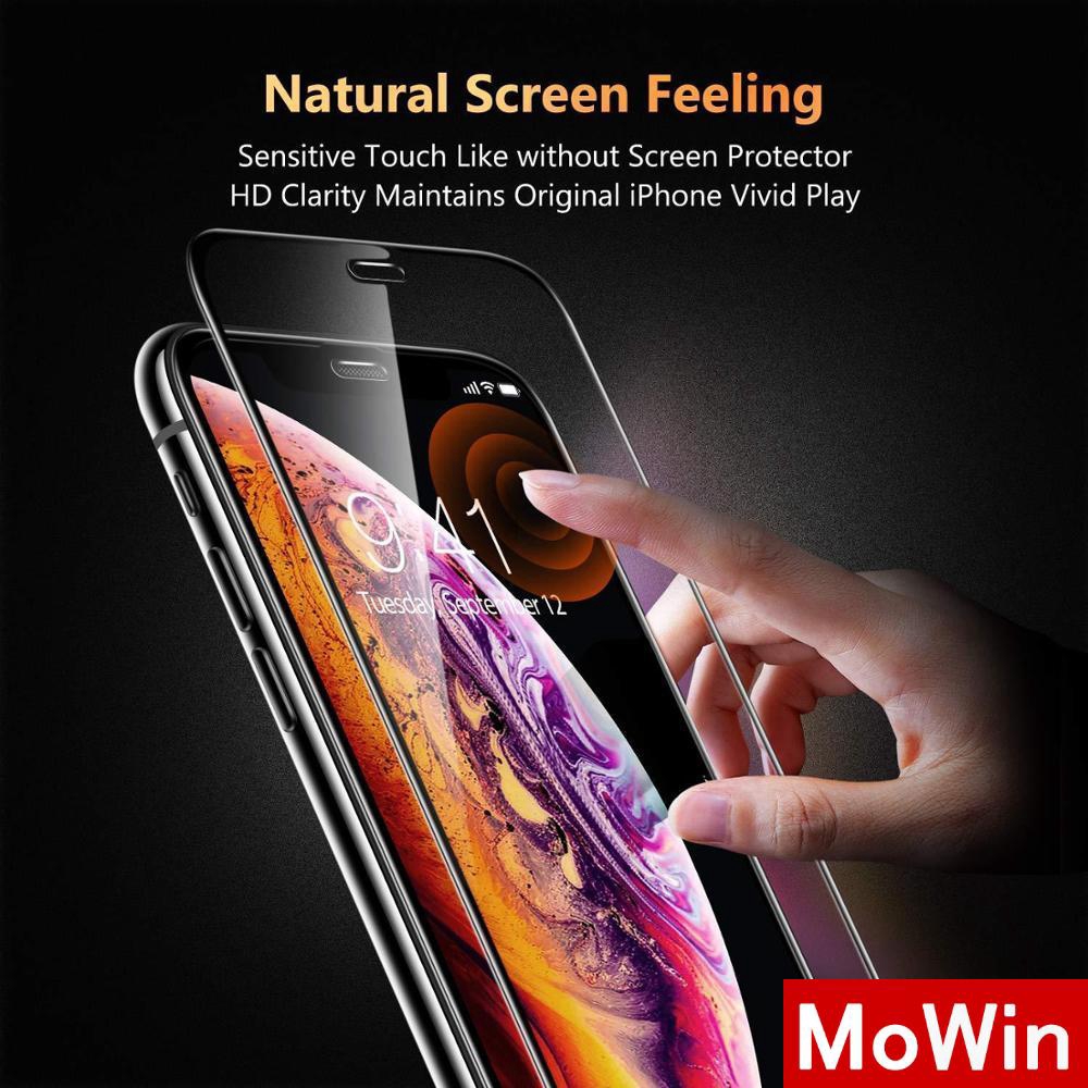 Mowin - For iPhone 12 Full Cover Tempered Glass Film Protective Film Screen Protectors Full screen Full coverage 9HD Hardness For iPhone 12 mini Pro Max Iphone 7 Se Max 8plus Pro 7plus X 11 Max Xr Xs Se2020