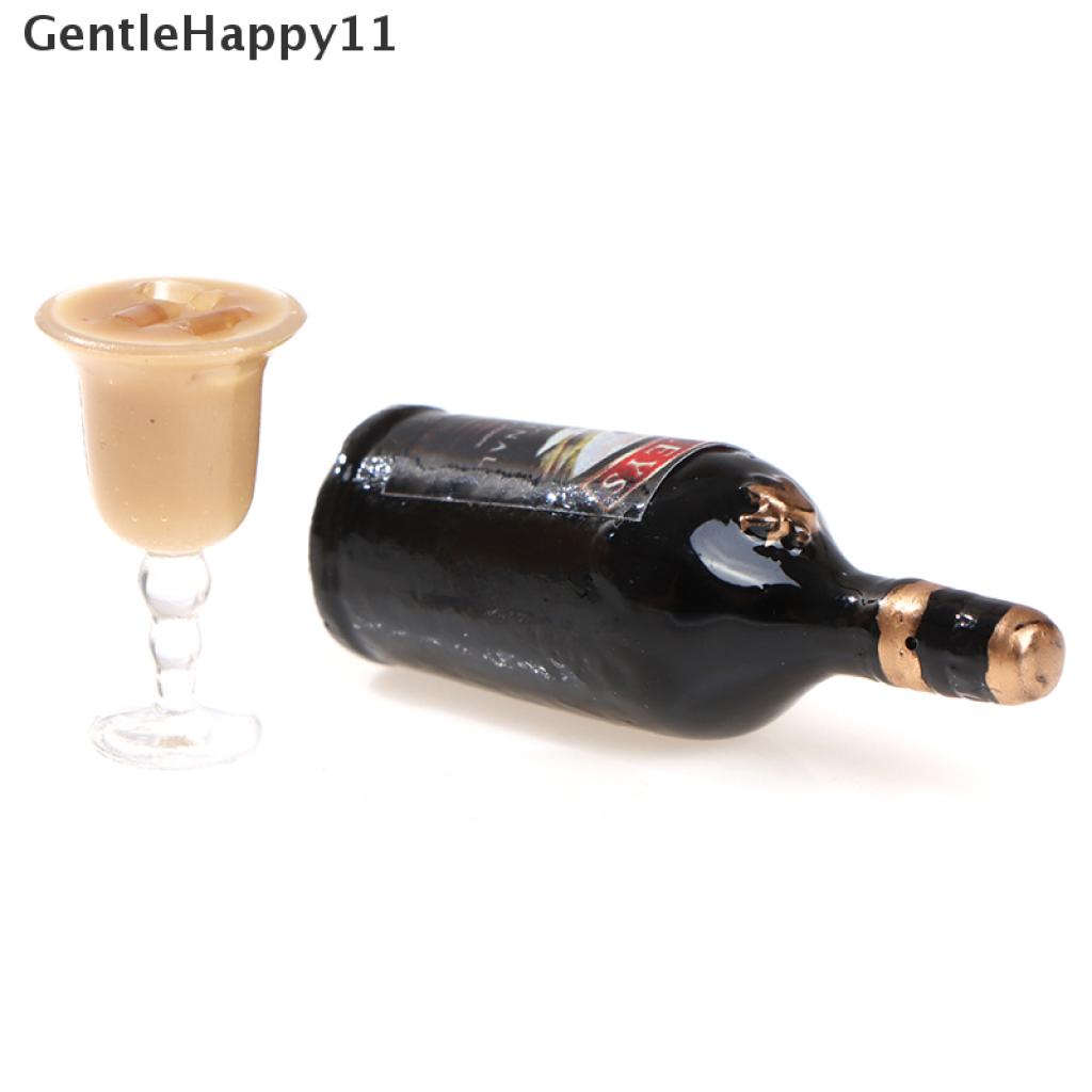 Gentlehappy 1 Set Mainan Miniatur Botol Wine Bahan Resin Untuk Aksesoris Rumah Boneka